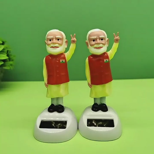 Solar Waving Modi Ji Statue (Pack of 2)